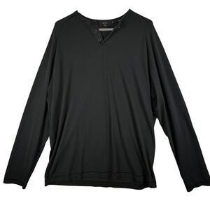 Public Rec Mens XXL Black Long Sleeve Henley Shirt‎ Raglan Athleisure Casual
